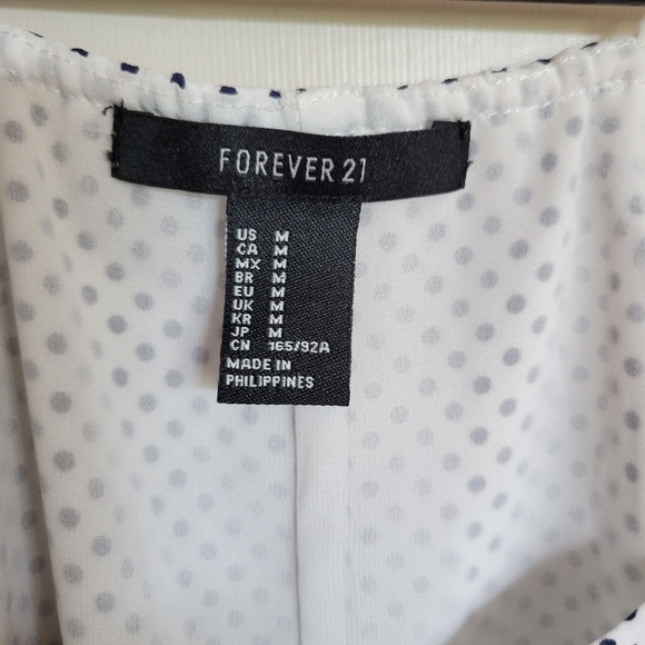 Forever 21 Women's Black and White Polka Dot Flowy Spaghetti Strap Tank Size M - Picture 3 of 4
